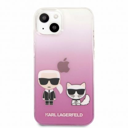 Karl Ikonik Karl and Choupette Case - дизайнерски кейс с висока защита за iPhone 13 (розов)  2