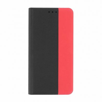 Prio Book Case - кожен калъф с поставка за Samsung Galaxy S22 (черен-червен) 2