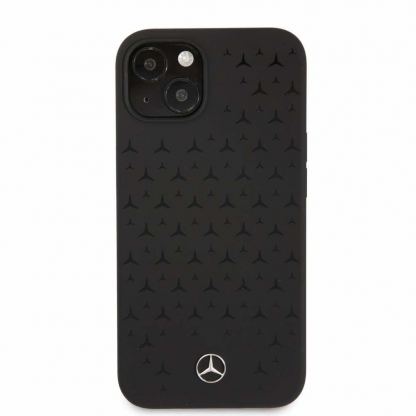 Mercedes-Benz Liquid Silicone Case - дизайнерски силиконов кейс за iPhone 13 (черен) 6