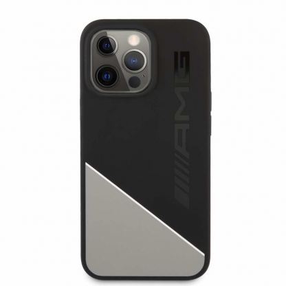 AMG Liquid Silicone Case - дизайнерски силиконов кейс за iPhone 13 Pro Max (черен-сив) 2