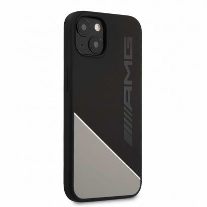AMG Liquid Silicone Case - дизайнерски силиконов кейс за iPhone 13 (черен-сив) 5