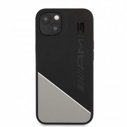 AMG Liquid Silicone Case - дизайнерски силиконов кейс за iPhone 13 (черен-сив) 6
