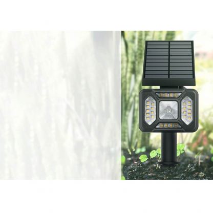 Blitzwolf Outdoor Solar LED Lamp with Dusk Sensor 1800mAh - външна соларна LED лампа с презареждаема батерия (черен) 3