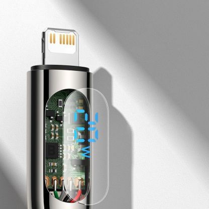 Baseus Digital Display USB-C to Lightning Cable PD 20W (CATLSK-01) - USB-C към Lightning кабел за Apple устройства с Lightning порт (100 см) (черен) 12