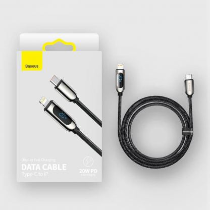 Baseus Digital Display USB-C to Lightning Cable PD 20W (CATLSK-01) - USB-C към Lightning кабел за Apple устройства с Lightning порт (100 см) (черен) 18