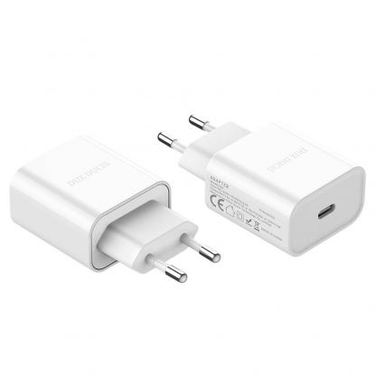 Dux Ducis Wall Charger USB-C 20W PD - захранване за ел. мрежа 20W с USB-C изход и технология за бързо зареждане (бял) 2