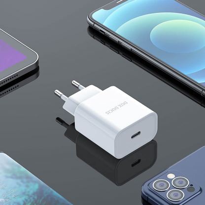 Dux Ducis Wall Charger USB-C 20W PD - захранване за ел. мрежа 20W с USB-C изход и технология за бързо зареждане (бял) 14