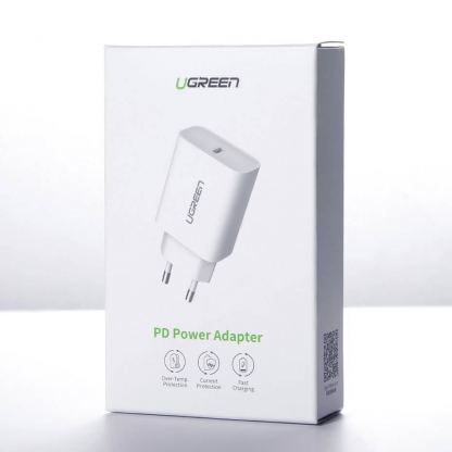 Ugreen Wall Charger USB-C 20W PD - захранване за ел. мрежа 20W с USB-C изход и технология за бързо зареждане (бял) 4