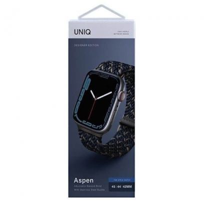 Uniq Aspen Adjustable Braided Band  - текстилна каишка за Apple Watch 42мм, 44мм, 45мм (син) 4
