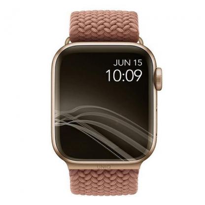 Uniq Aspen Adjustable Braided Band  - текстилна каишка за Apple Watch 42мм, 44мм, 45мм (розов) 2