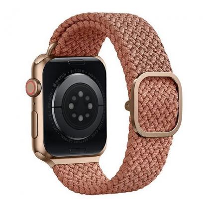 Uniq Aspen Adjustable Braided Band  - текстилна каишка за Apple Watch 42мм, 44мм, 45мм (розов) 4