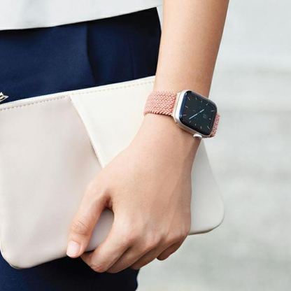 Uniq Aspen Adjustable Braided Band  - текстилна каишка за Apple Watch 42мм, 44мм, 45мм (розов) 7