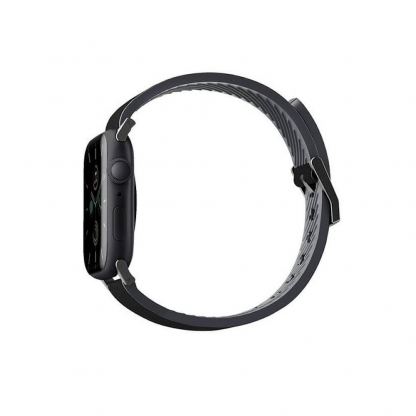 Uniq Straden Leather Hybrid Strap - хибридна каишка за Apple Watch 42мм, 44мм, 45мм (черен) 2