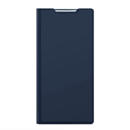 Dux Ducis Skin Pro Case - кожен калъф с поставка и отделение за кр. карти за Samsung Galaxy S22 Ultra (син) 10