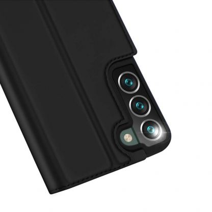 Dux Ducis Skin Pro Case - кожен калъф с поставка и отделение за кр. карти за Samsung Galaxy S22 Plus (черен) 3