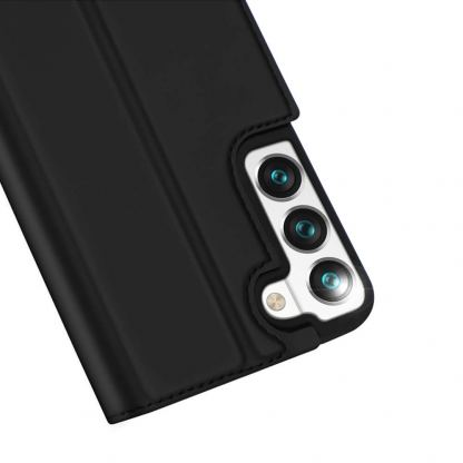 Dux Ducis Skin Pro Case - кожен калъф с поставка и отделение за кр. карти за Samsung Galaxy S22 (черен) 3