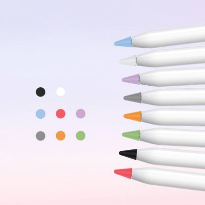 Stoyobe Pencil Silicone Case Nibs 8 pcs. - комплект силиконови протектори за върха на Apple Pencil и Apple Pencil 2nd Gen (8 броя) (цветни) 8