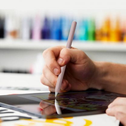 Stoyobe Silicone Pencil Sleeve Set - комплект силиконов калъф за Apple Pencil 2 (розов-син) (2 броя) 3