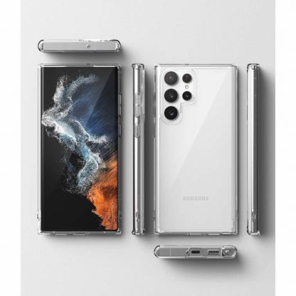 Ringke Fusion Crystal Case - хибриден удароустойчив кейс за Samsung Galaxy S22 Ultra (прозрачен) 4
