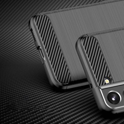 Carbon Soft Silicone TPU Protective Case - силиконов (TPU) калъф за Samsung Galaxy S22 (черен) 4
