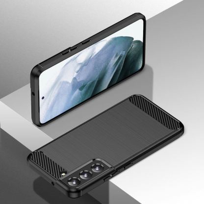 Carbon Soft Silicone TPU Protective Case - силиконов (TPU) калъф за Samsung Galaxy S22 Plus (черен) 8