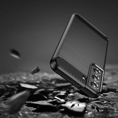 Carbon Soft Silicone TPU Protective Case - силиконов (TPU) калъф за Samsung Galaxy S22 Plus (черен) 9