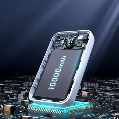 Joyroom Mini Magnetic Wireless Quick Charging Power Bank 10000 mAh - преносима външна батерия с безжично зареждане за iPhone с MagSafe (бял) 3