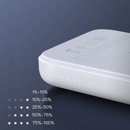 Joyroom Mini Magnetic Wireless Quick Charging Power Bank 10000 mAh - преносима външна батерия с безжично зареждане за iPhone с MagSafe (бял) 9