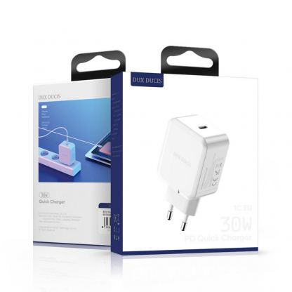 Dux Ducis Wall Charger USB-C 30W PD - захранване за ел. мрежа 30W с USB-C изход и технология за бързо зареждане (бял) 5