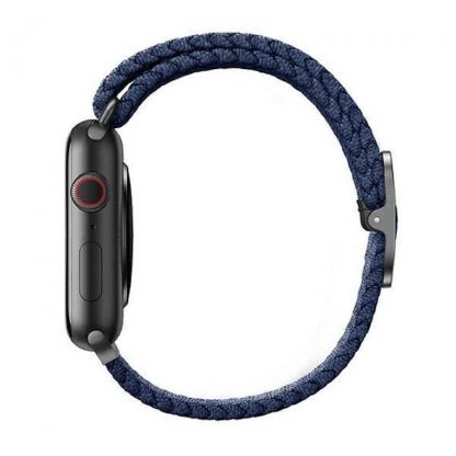 Uniq Aspen Adjustable Braided Band  - текстилна каишка за Apple Watch 42мм, 44мм, 45мм (тъмносин) 2