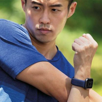 Uniq Aspen Adjustable Braided Band  - текстилна каишка за Apple Watch 42мм, 44мм, 45мм (тъмносин) 7