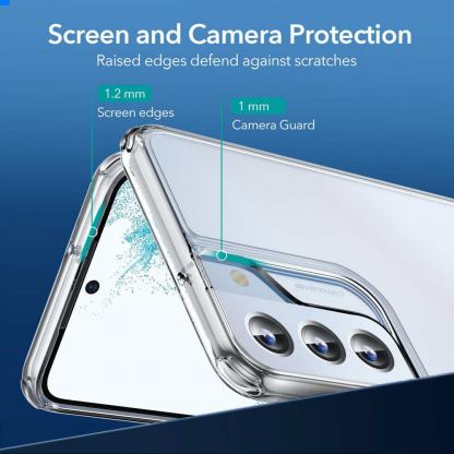 ESR Air Shield Boost Case - удароустойчив хибриден кейс с вградена поставка за Samsung Galaxy S22 (прозрачен) 4