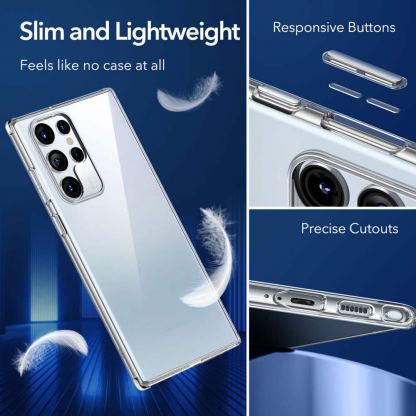 ESR Project Zero Case - силиконов (TPU) калъф за Samsung Galaxy S22 Ultra (прозрачен)  4