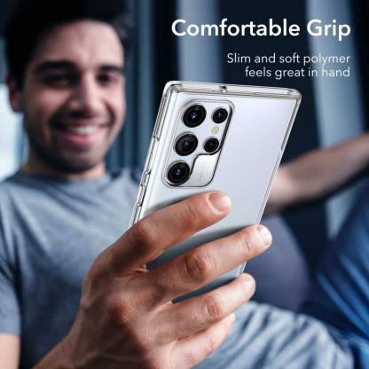 ESR Project Zero Case - силиконов (TPU) калъф за Samsung Galaxy S22 Ultra (прозрачен)  9