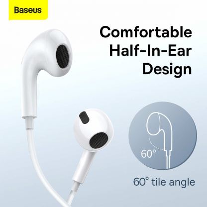 Baseus Encok C17 In-Ear USB-C Stereo Headphones (NGCR010002) - слушалки с USB-C кабел, управление на звука и микрофон (бял) 15
