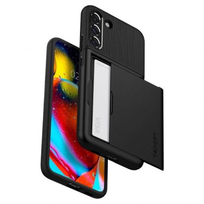 Spigen Slim Armor CS Case - хибриден кейс с отделение за кр. карти и най-висока степен на защита за Samsung Galaxy S22 Plus (черен) 7