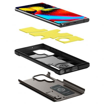 Spigen Tough Armor Case - хибриден кейс с най-висока степен на защита за Samsung Galaxy S22 Ultra (сив) 6