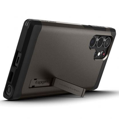 Spigen Tough Armor Case - хибриден кейс с най-висока степен на защита за Samsung Galaxy S22 Ultra (сив) 7