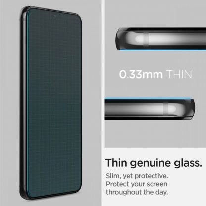 Spigen Tempered Glass GLAS.tR EZ Fit - калено стъклено защитно покритие за дисплея на Samsung Galaxy S22 (2 броя) (прозрачно) 12