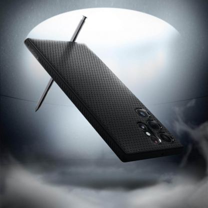 Spigen Liquid Air Case - силиконов (TPU) калъф с висока степен на защита за Samsung Galaxy S22 Ultra (черен) 7