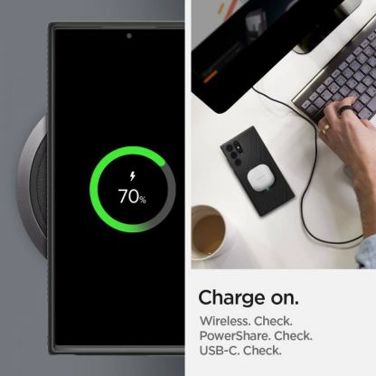 Spigen Liquid Air Case - силиконов (TPU) калъф с висока степен на защита за Samsung Galaxy S22 Ultra (черен) 11