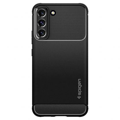 Spigen Rugged Armor Case - тънък качествен силиконов (TPU) калъф за Samsung Galaxy S22 (черен) 2