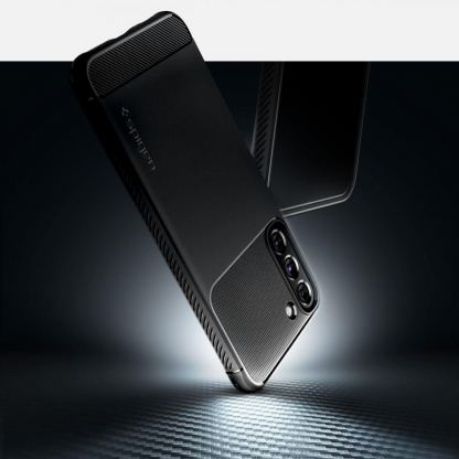 Spigen Rugged Armor Case - тънък качествен силиконов (TPU) калъф за Samsung Galaxy S22 (черен) 9