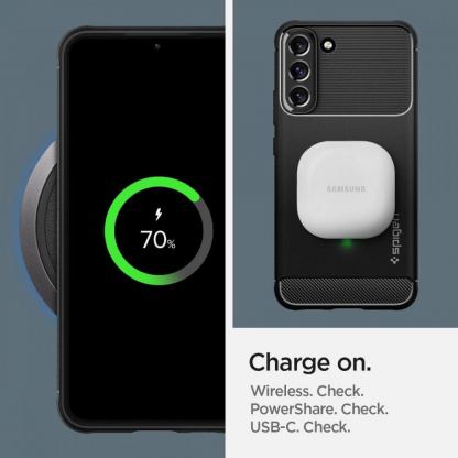 Spigen Rugged Armor Case - тънък качествен силиконов (TPU) калъф за Samsung Galaxy S22 (черен) 13