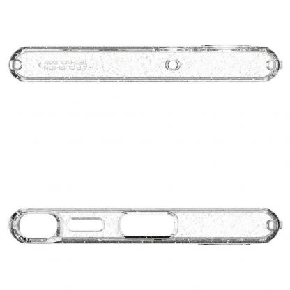 Spigen Liquid Crystal Glitter Case - тънък качествен силиконов (TPU) калъф за Samsung Galaxy S22 Ultra (прозрачен)  5