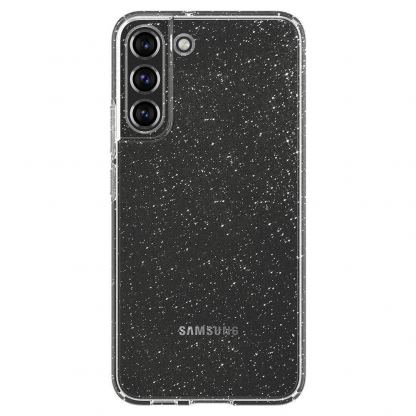 Spigen Liquid Crystal Glitter Case - тънък качествен силиконов (TPU) калъф за Samsung Galaxy S22 (прозрачен)  2
