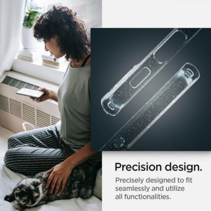 Spigen Liquid Crystal Glitter Case - тънък качествен силиконов (TPU) калъф за Samsung Galaxy S22 (прозрачен)  10
