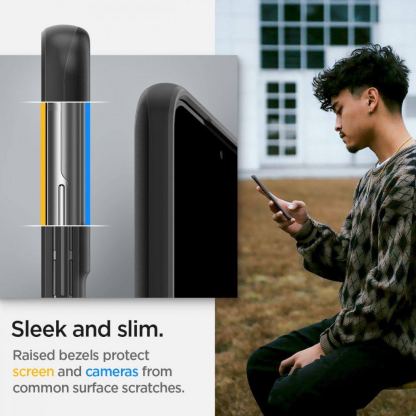 Spigen Thin Fit Case - качествен тънък матиран кейс за Samsung Galaxy S22 (черен) 11