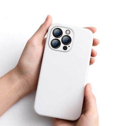 Baseus Jelly Liquid Silica Gel Case (ARYT000502) - силиконов (TPU) калъф за iPhone 13 Pro Max (бял) 10