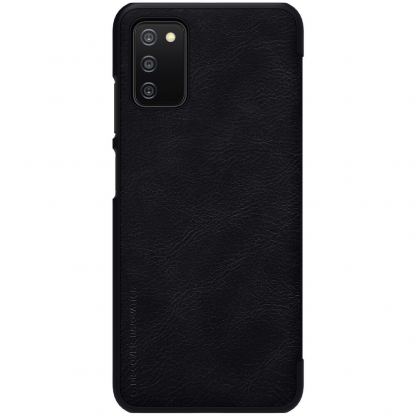Nillkin Qin Leather Flip Case - кожен калъф, тип портфейл за Samsung Galaxy A03s (черен) 3